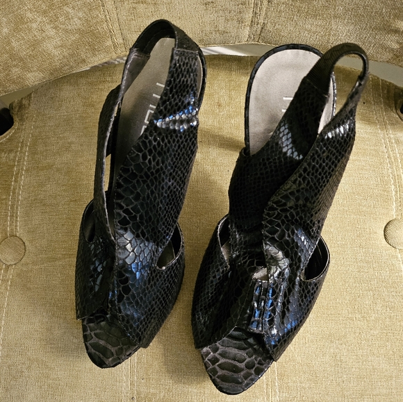 Moda Stilleto Black faux Snakeskin size 9 - Picture 4 of 7
